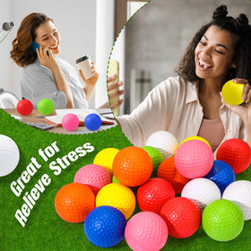 Gift-ready Libima display of mini golf stress balls for parties
