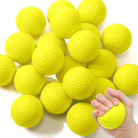 Libima yellow mini golf stress ball, soft foam for stress relief.