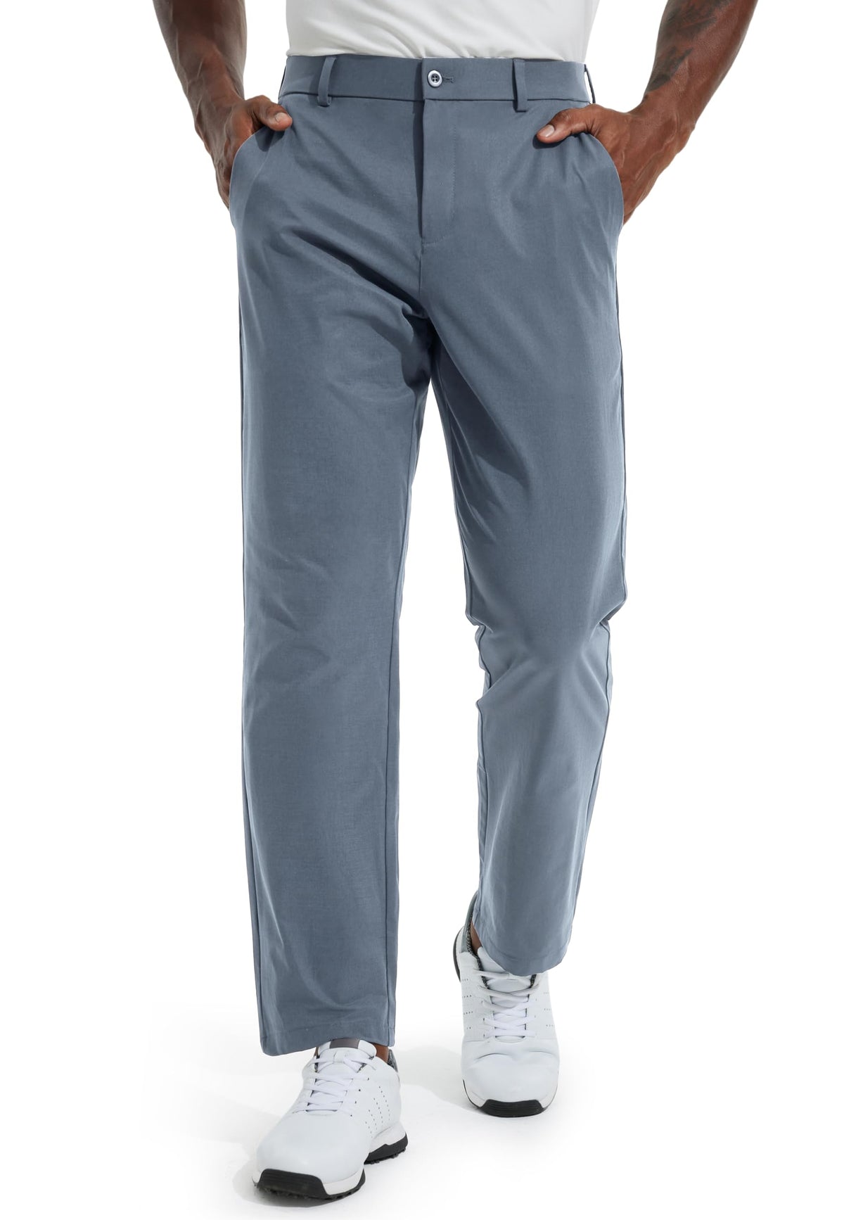 Libin men's golf pants with front pockets for secure phone storage.