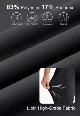 Libin men's golf pants breathable, anti-wrinkle fabric for all-day comfort.