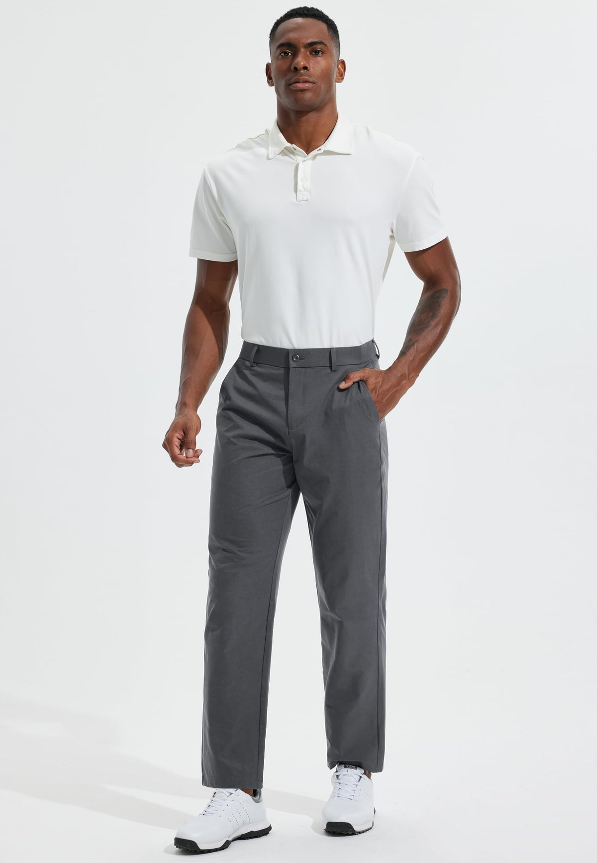 Libin Men's Golf Pants back pockets with buttons for valuables