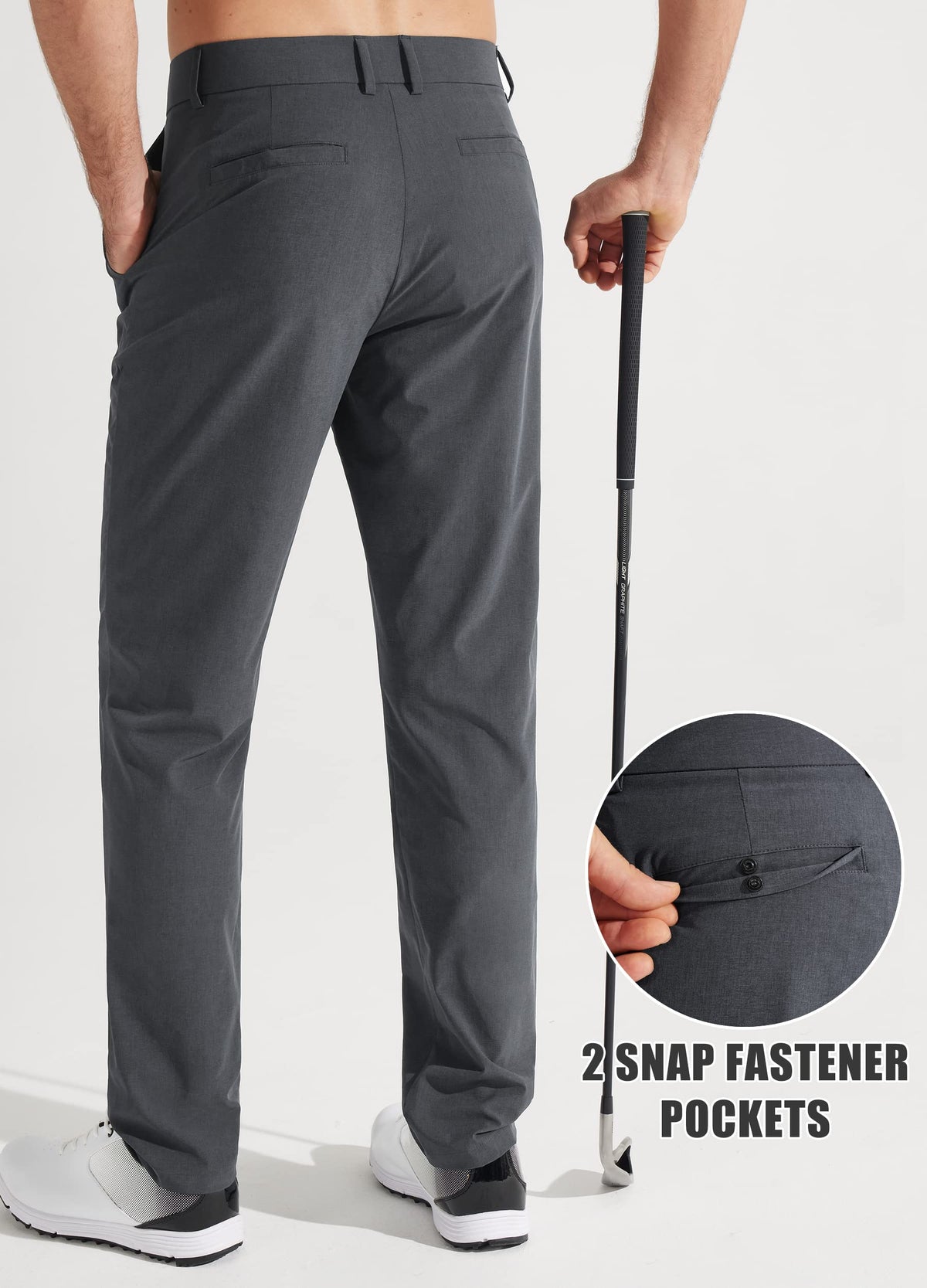 Libin men's golf pants classic fit waistband detail for comfort