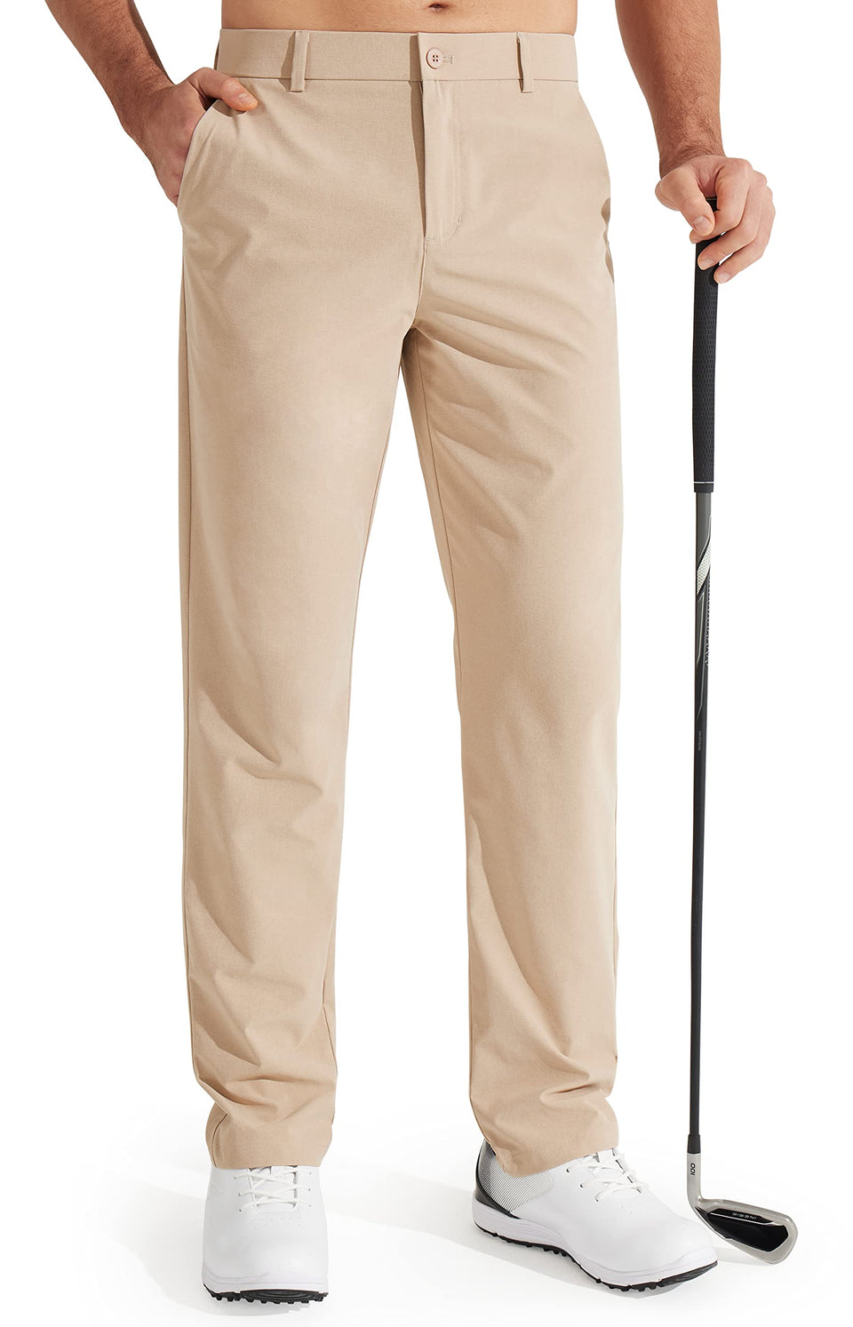 Libin men's golf pants classic fit on model for versatile business casual wear