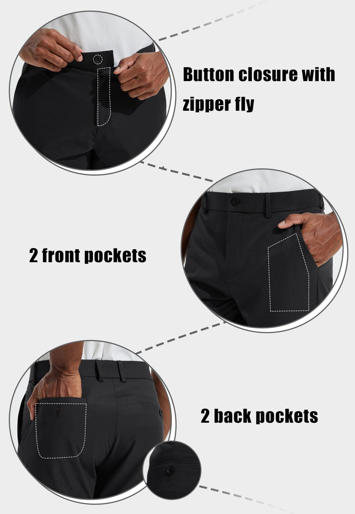 Libin men's golf pants lightweight stretch fabric for freedom of movement.