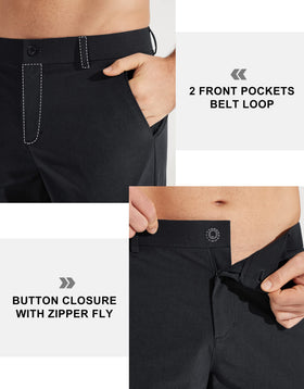 Libin men's golf pants front and back pockets for secure storage.