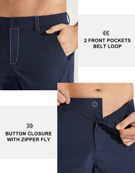 Libin men's golf pants front and back pockets offer secure storage.