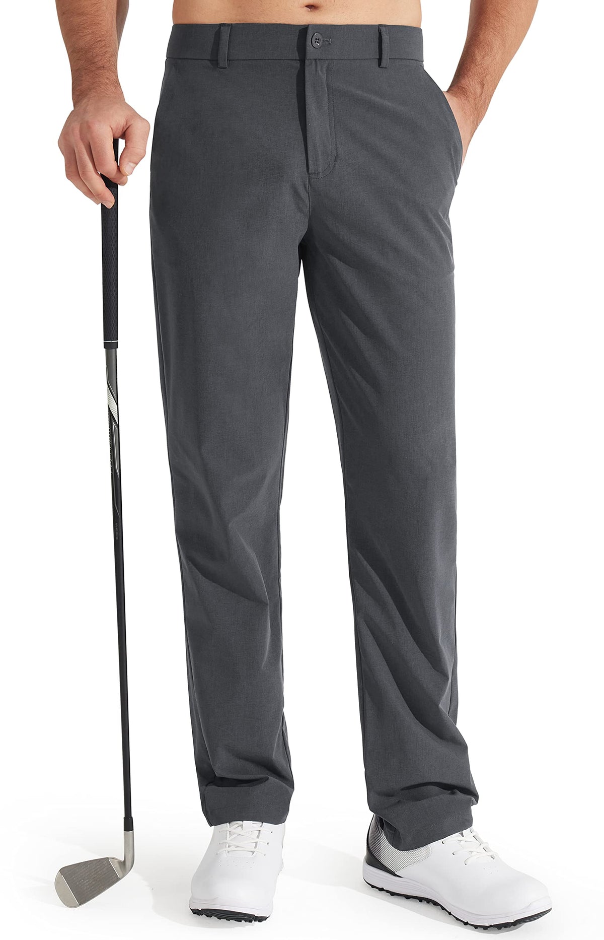 Libin men's golf pants front view showing a sleek, versatile fit for golf days