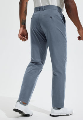 Libin men's golf pants ice blue back pockets close-up showing secure storage.