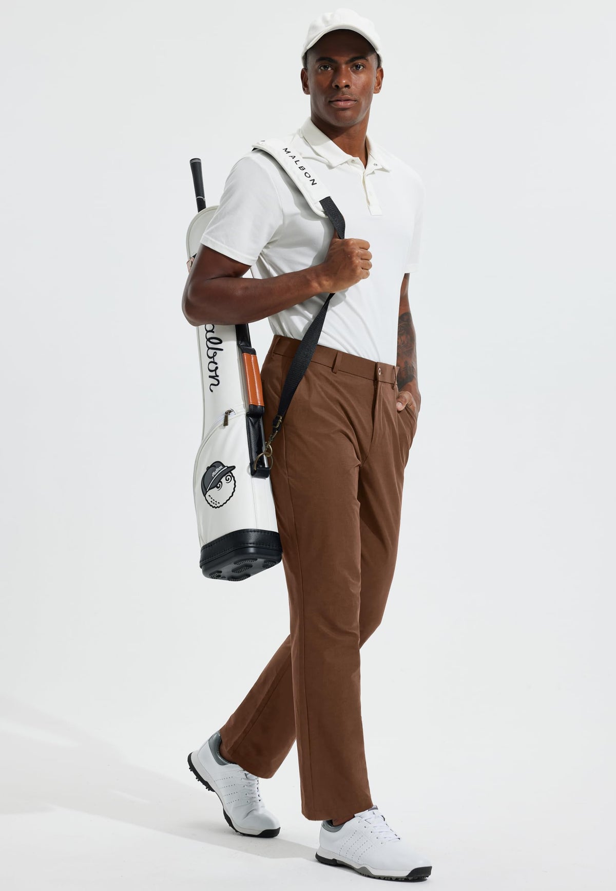 Libin light coffee color adds versatile style for work or course.