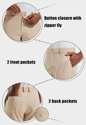 Libin men's golf pants pockets open demonstrating deep front pockets for essentials