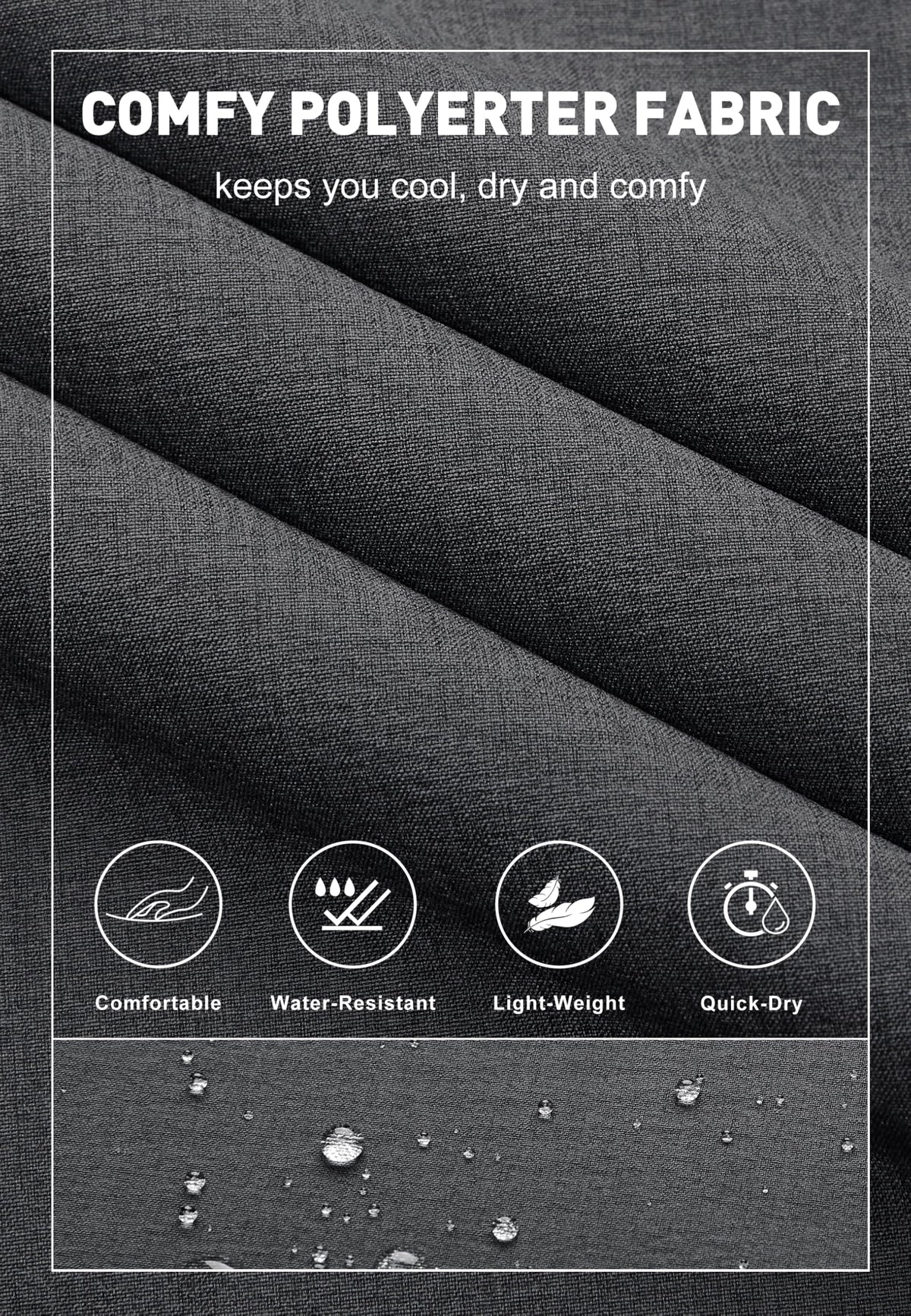 Libin quick-dry fabric helps you stay cool and dry.