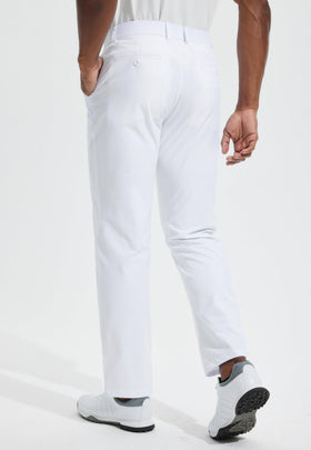 Libin men's golf pants waistband closeup showing tailored look and secure closure.