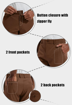 Libin men's golf pants waistband closure detail for a tailored look