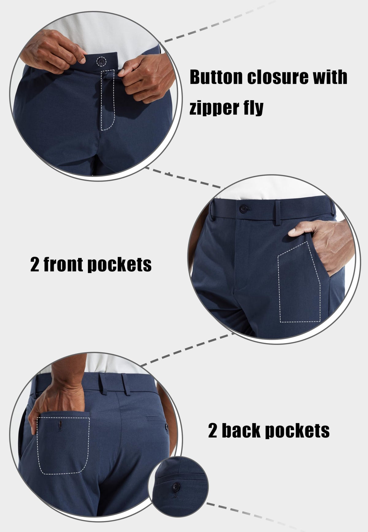 Libin men's golf pants water-resistant weave ready for light rain or damp greens