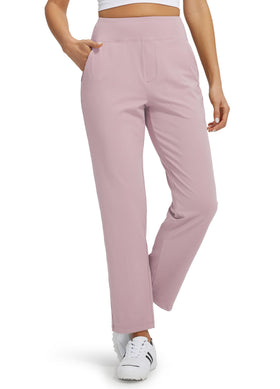 Libin women's casual travel pants full view with stretchy ankle-length design