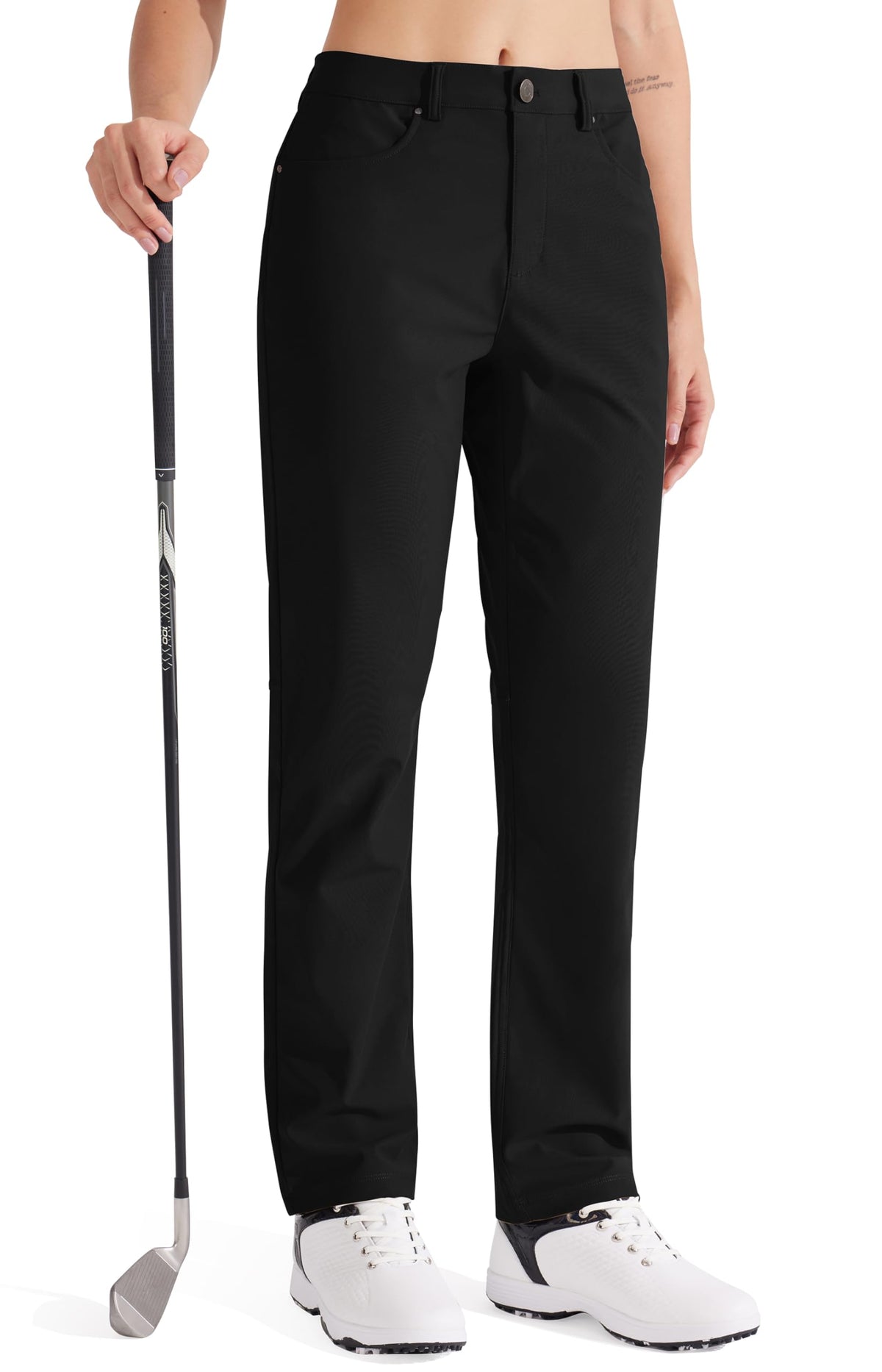 Libin women's dress pants front view showing a clean straight-leg office silhouette.