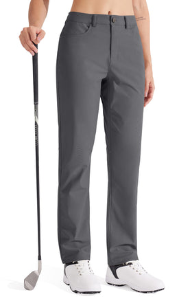 Libin women's dress pants straight leg 29in in dark grey, sleek for office versatility