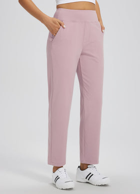 Libin golf ankle pants with flat waistband for tummy control and sleek fit.