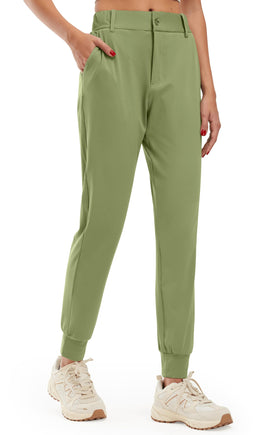Libin women's golf joggers in olive with pocket detail for on-course essentials.