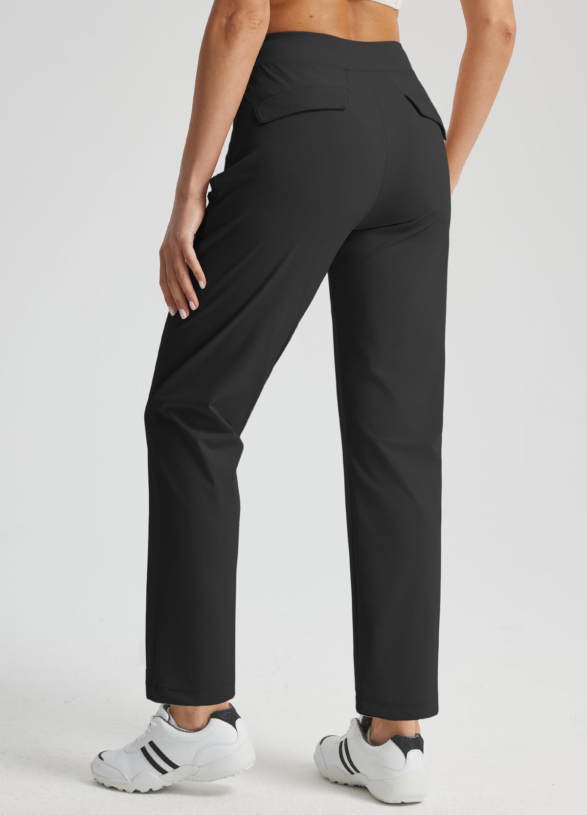Libin women's golf pants back pocket detail showing secure storage