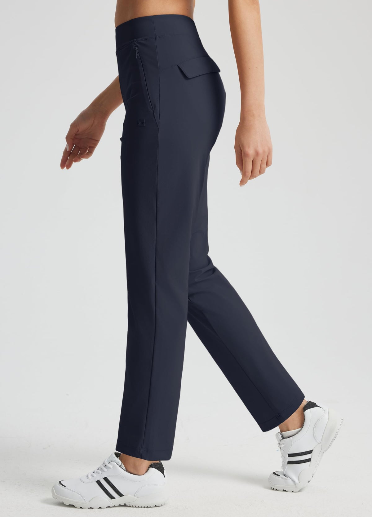 Libin women's golf pants flat waistband with mock fly for versatile wear