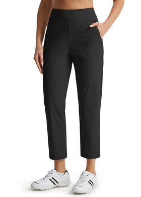 Libin women's golf pants front view with hidden zip pockets for secure storage.