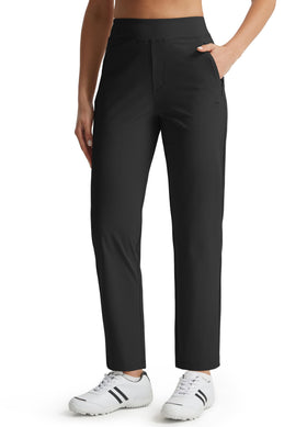 Libin women's golf pants full view in black, versatile for work, travel, and golf