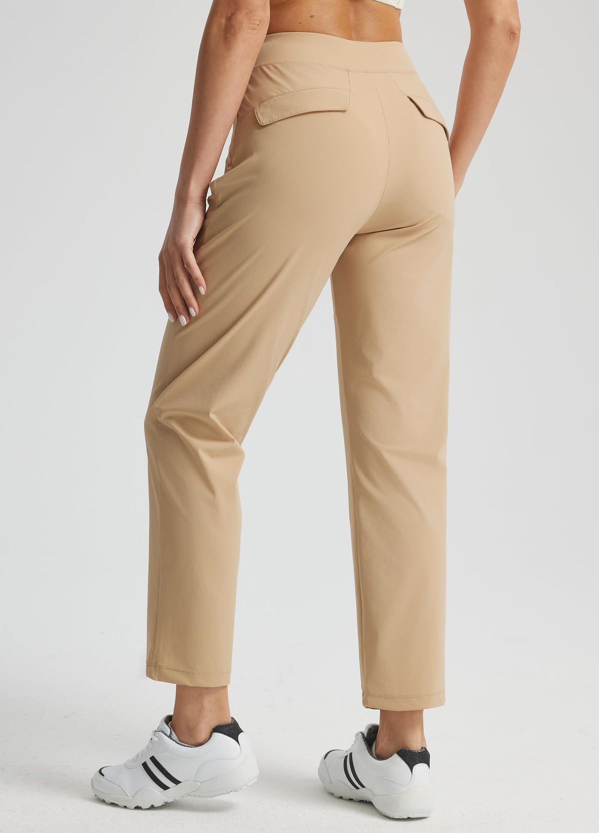 Libin high-waist straight-leg golf pants with flat waistband for a sleek silhouette.