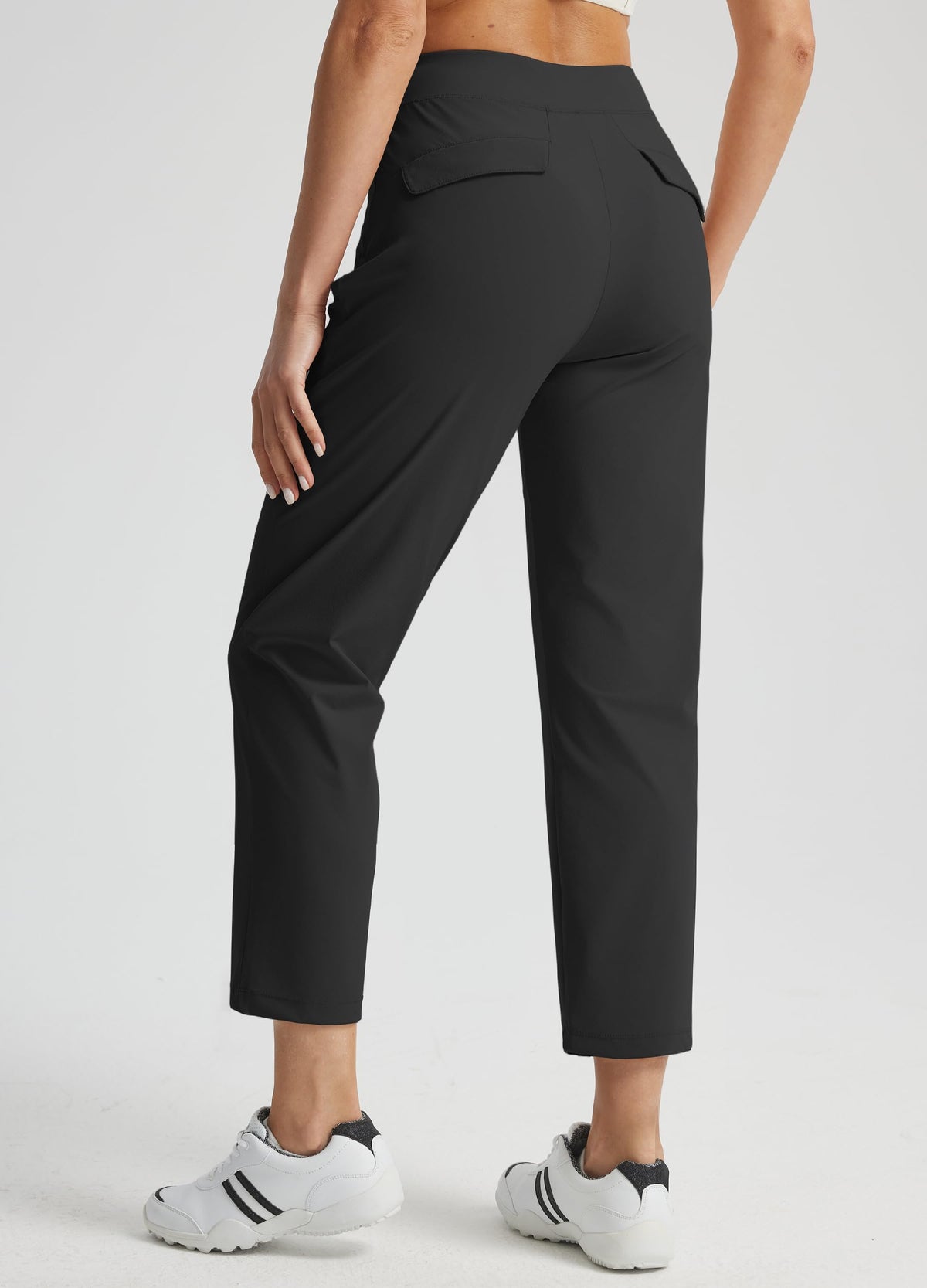 Libin high-waist flat elastic waistband flatters silhouette and keeps you comfortable.