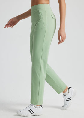 Libin model wearing Libin golf pants, 29-inch inseam for lengthening fit.