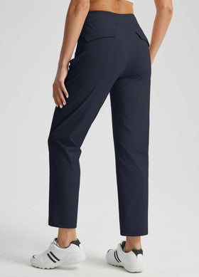 Libin straight-leg navy golf pants in 27 inches offering a sleek lengthening silhouette