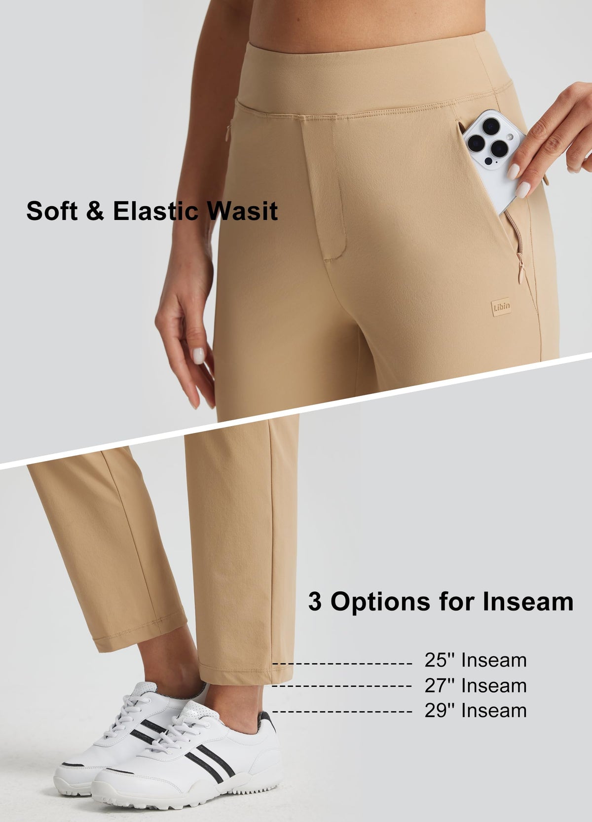 Libin straight-leg silhouette for sleek, lengthening lines