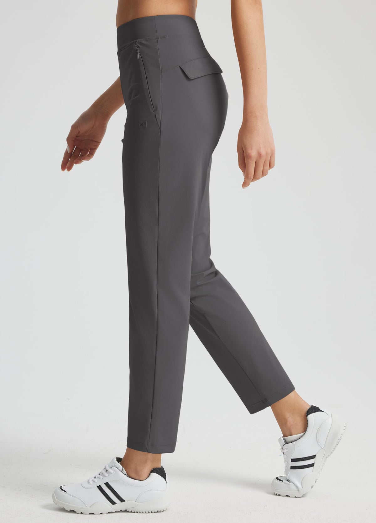 Libin straight-leg slim-fit creates a sleek, lengthening silhouette.