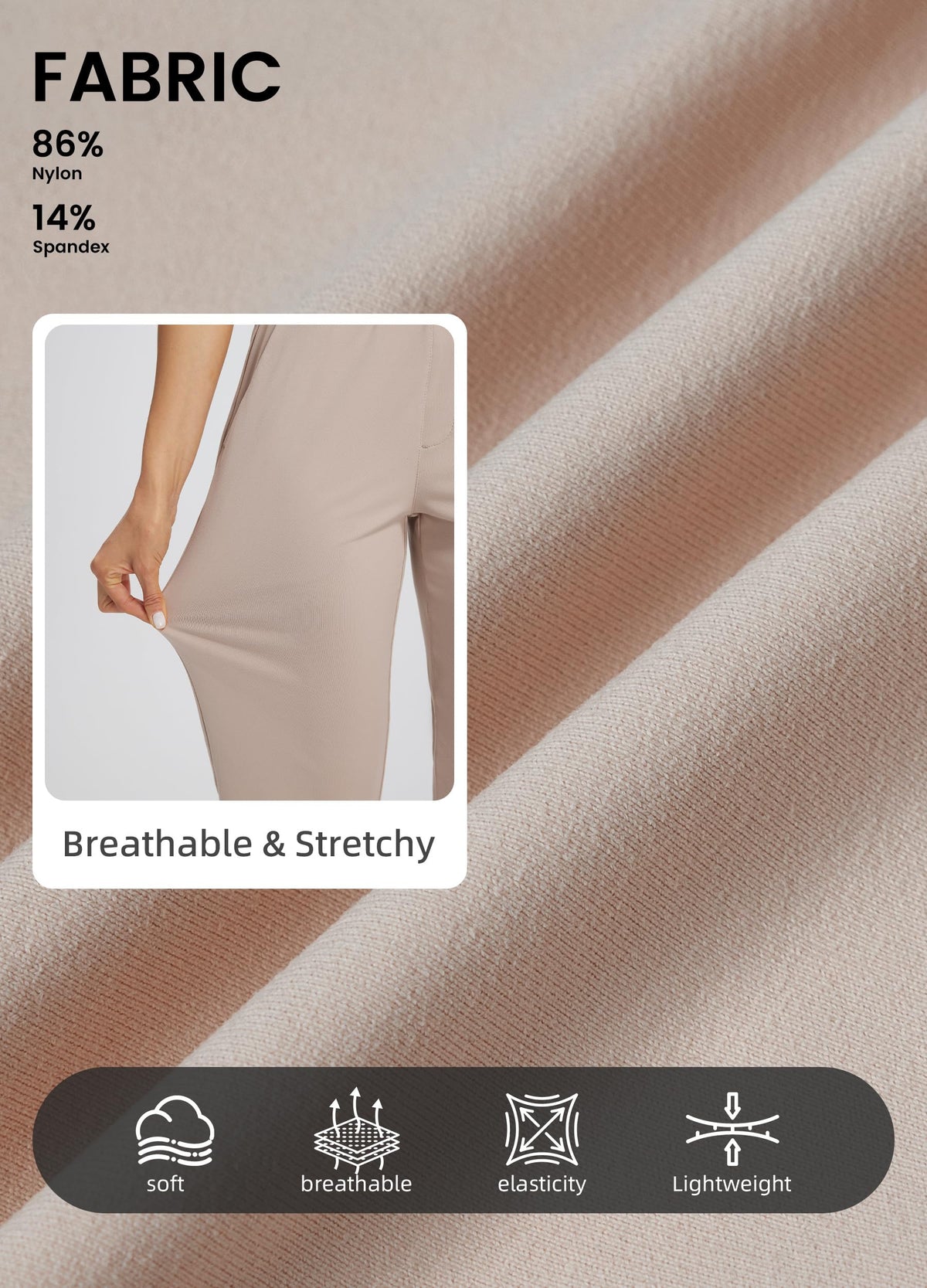 Libin 29-inch tall-length pants drape over shoes for a taller silhouette.