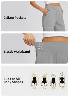 Libin pants feature deep front pockets for phone and keys on the go.