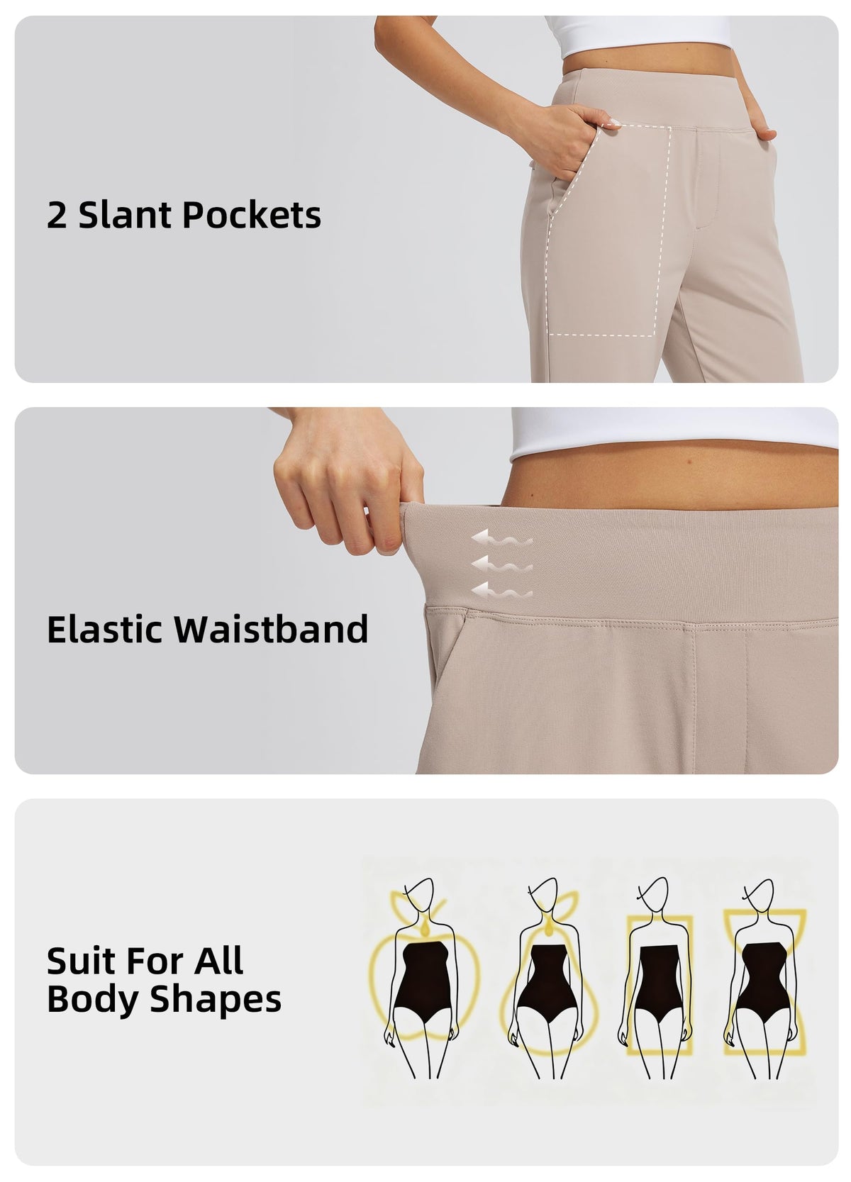 Libin elastic-waistband pants with waist control for workouts and daily activities.