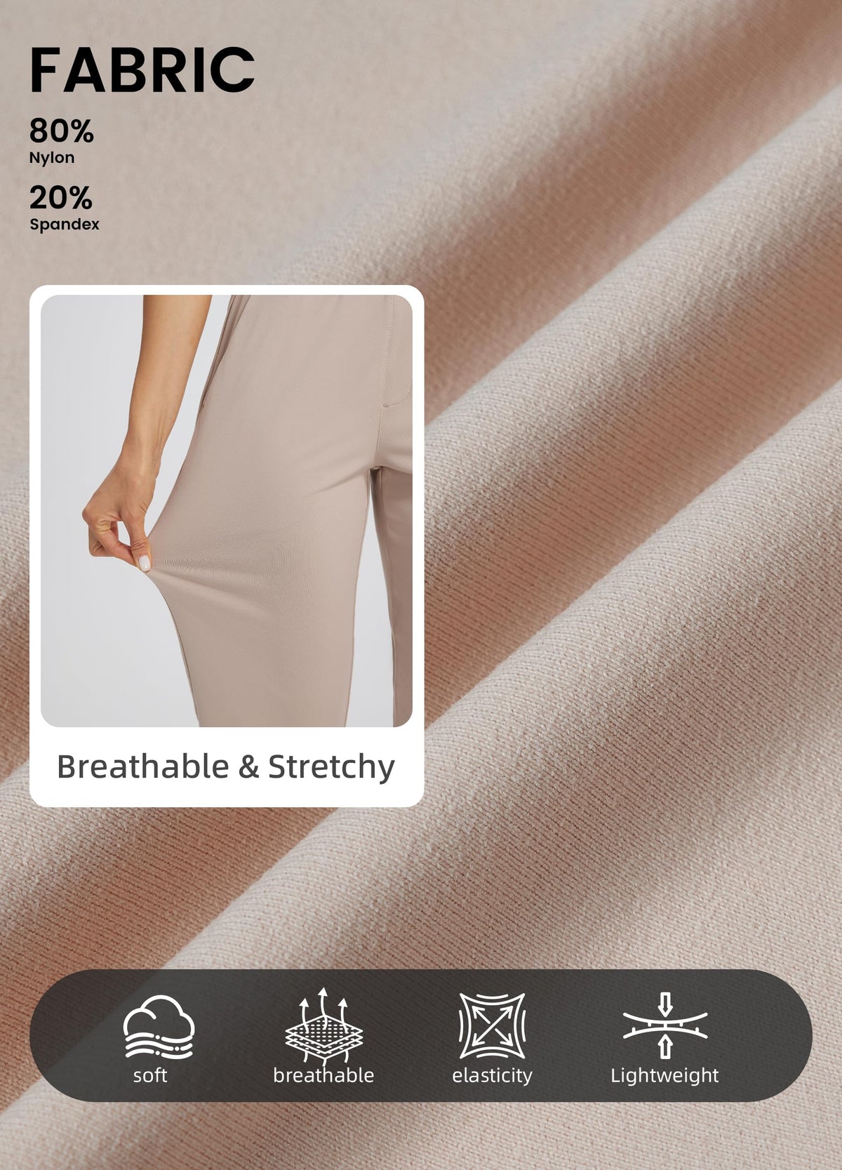 Libin pants flat waistband with mock fly for versatile looks.