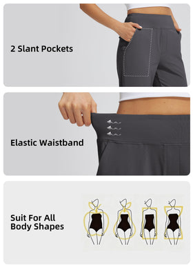 Libin four deep pockets include rear zippers for secure essentials.