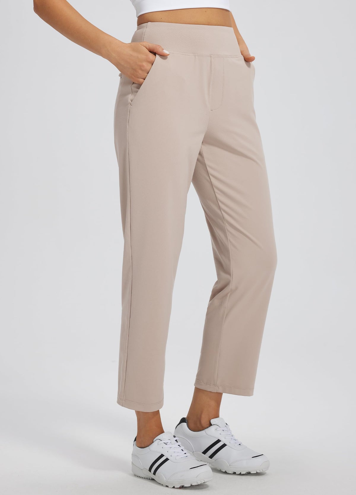 Libin four-pocket ankle pants in 27inch length offering flexible daily wear.