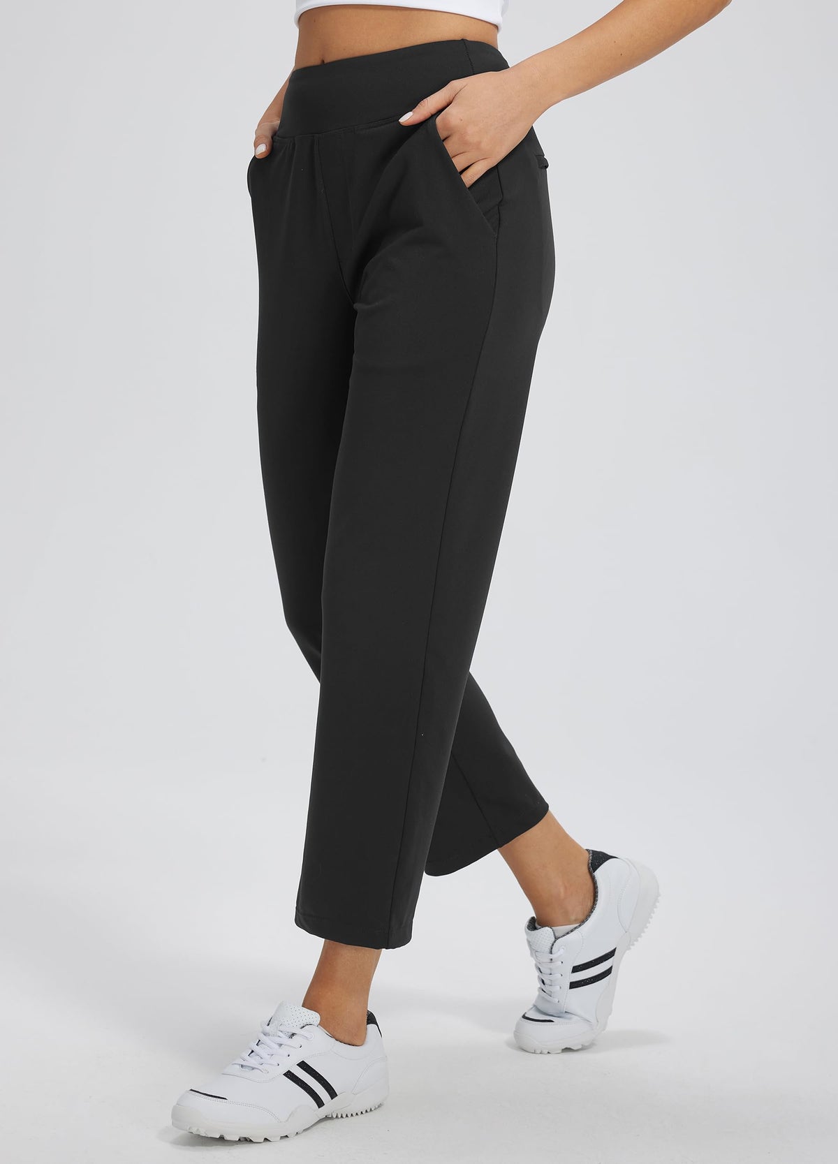 Libin women's pants with four pockets, 27-inch length, versatile for work and casual wear