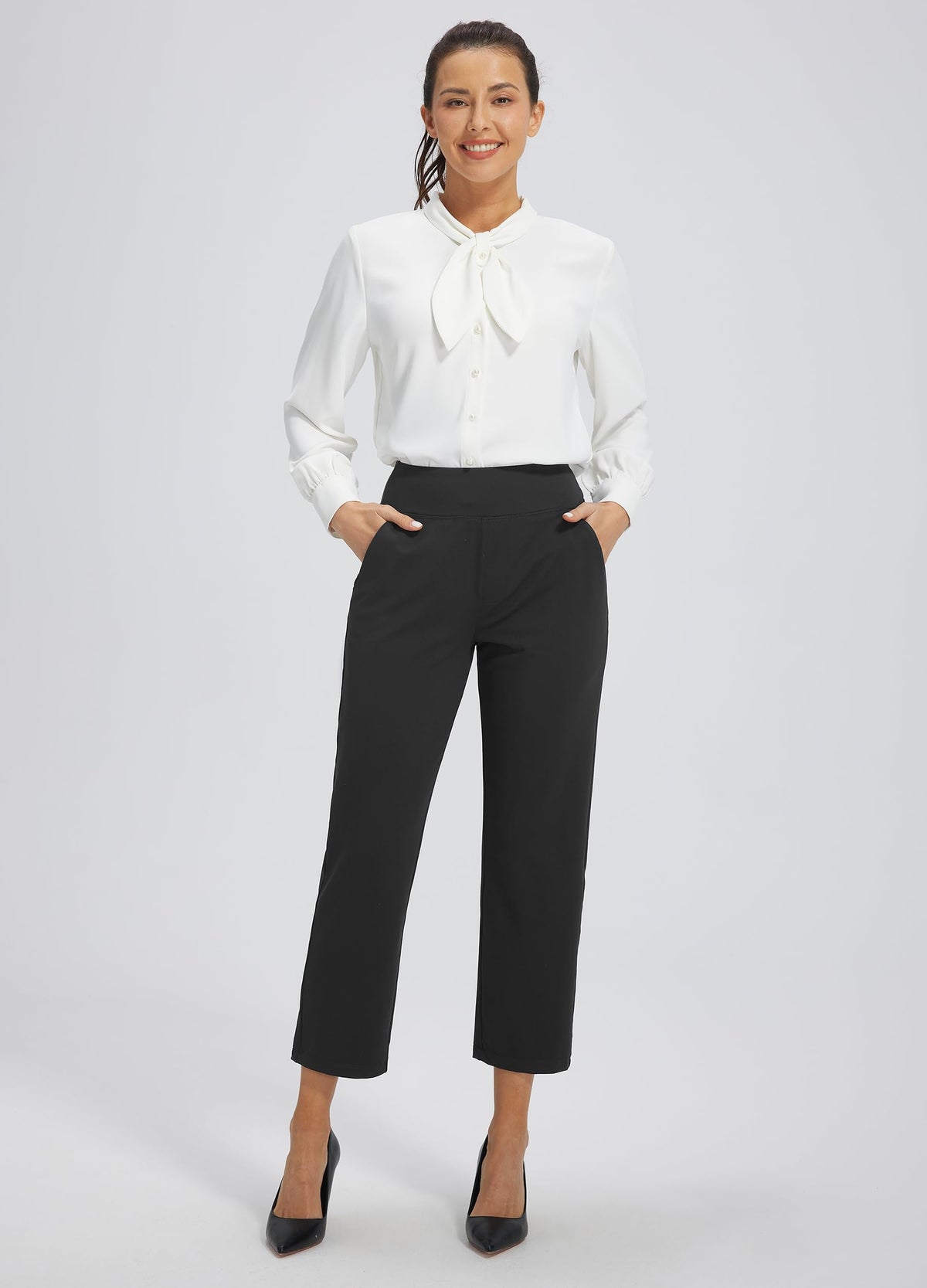 Libin high-waist waistband close-up highlights tummy control design.