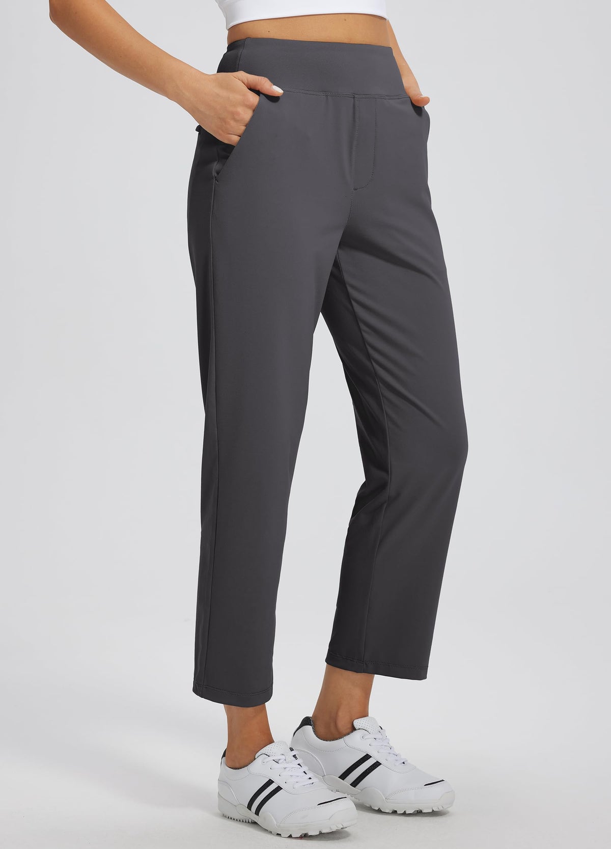 Libin stretchy fabric close-up highlights breathable comfort for travel and active days.