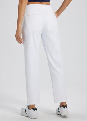 Libin sweatpants with flat waistband and mock fly for easy, polished casual looks