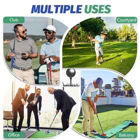 Lievermo portable golf set fits in a bag for on-the-go practice.