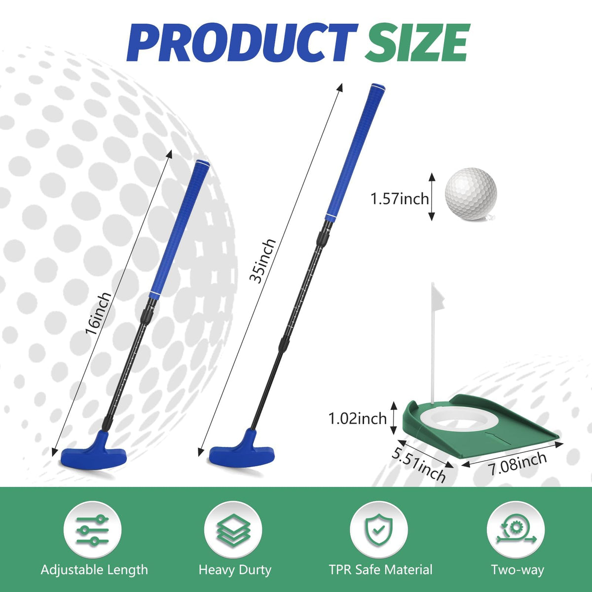 Lievermo two-way golf putter in red ideal for beginners.