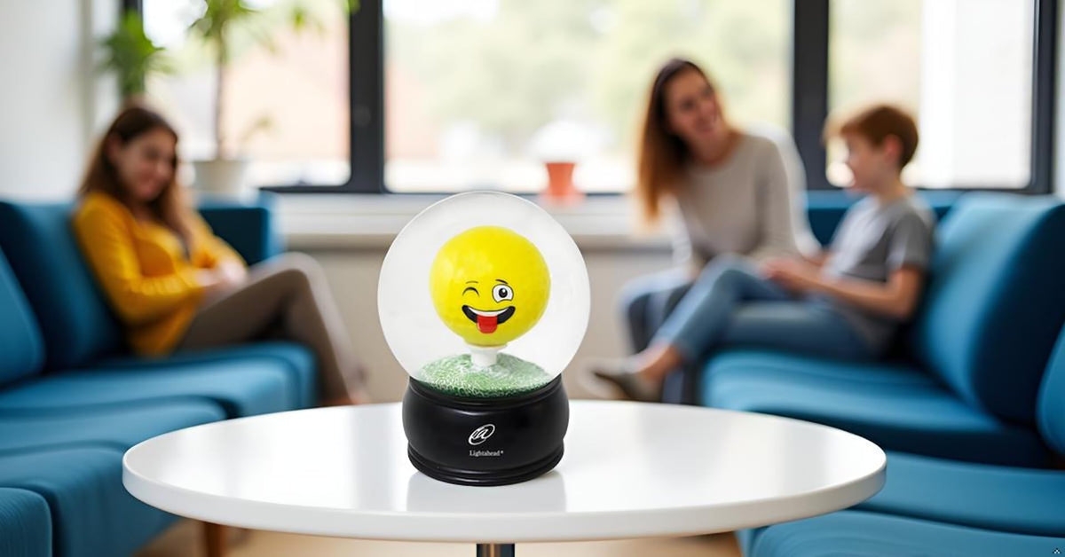Lightahead 11-inch tall globe designed for compact desks