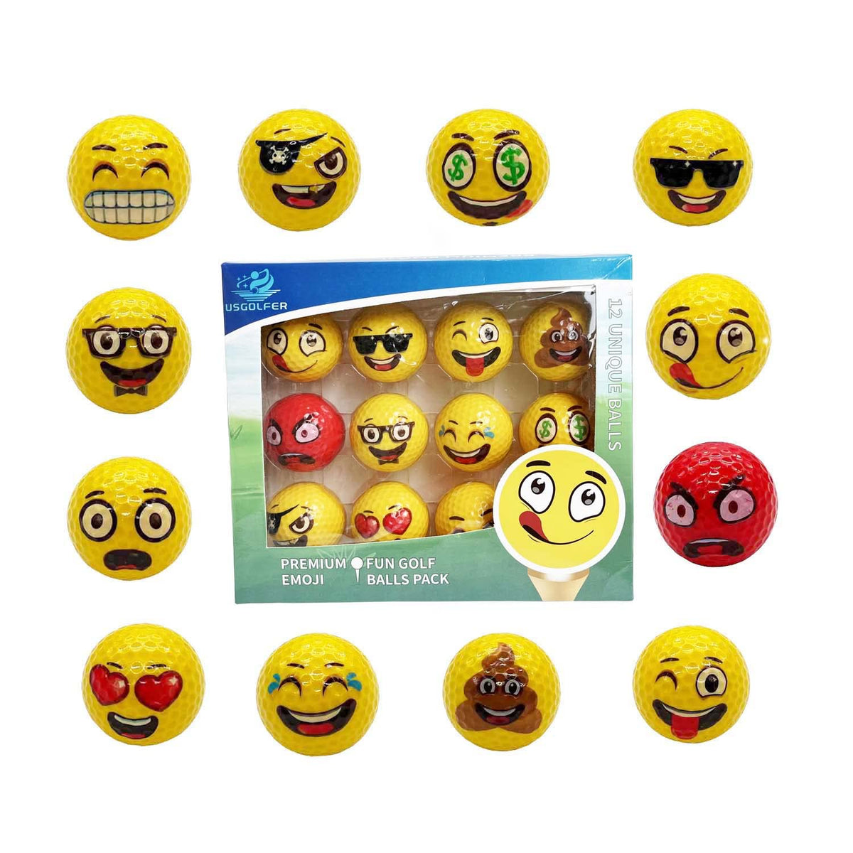 Lightahead USGolfer wink emoji ball, great for spotting on the green.