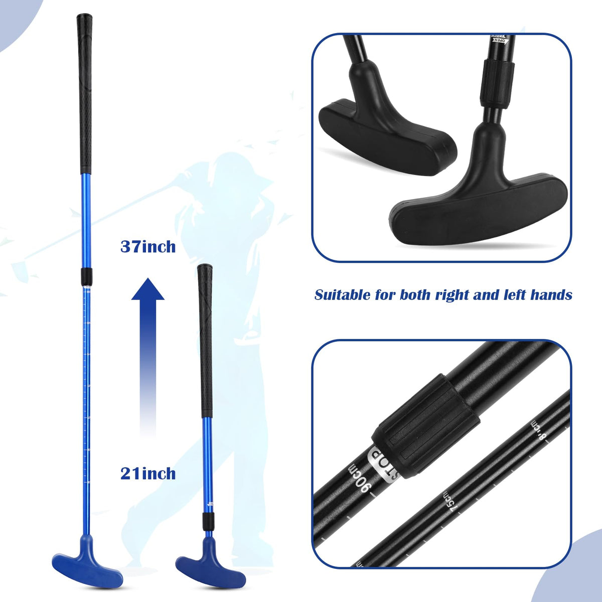 Liliful two-way design putter suitable for right- and left-handed players.