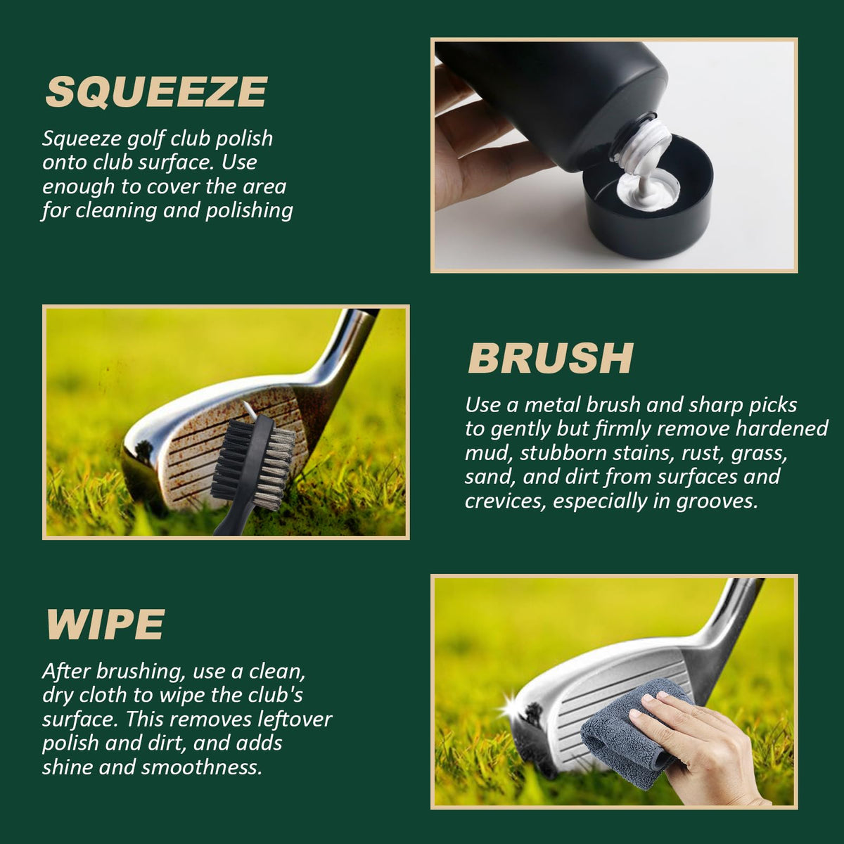 LILIONGTH golf club polish 200g adds protective shine and gloss.