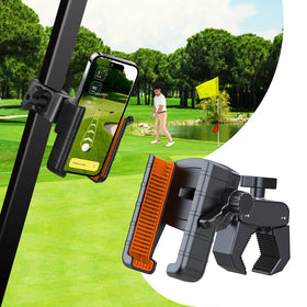 Linwetra golf cart phone holder 360-rotatable for versatile viewing during smooth or bumpy drives.